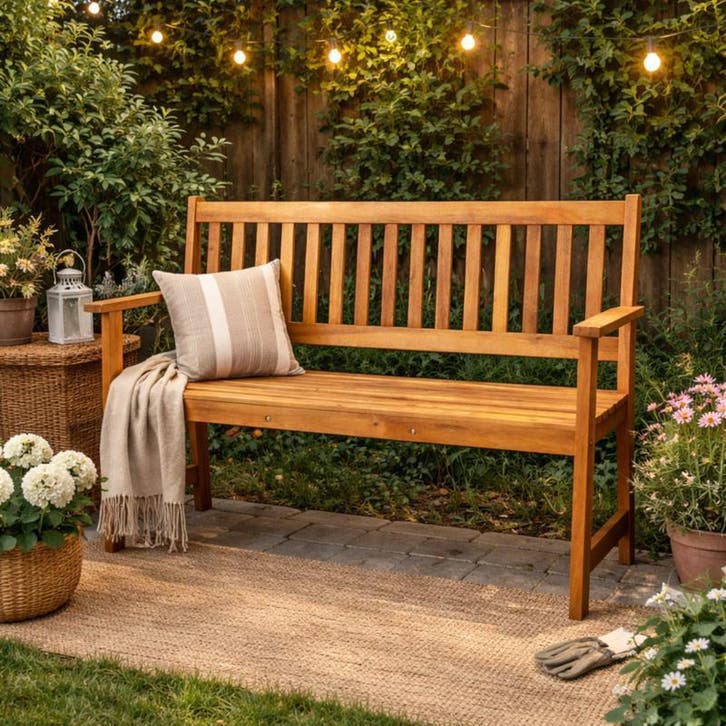 Houten tuinbank - 115 × 57 × 85 cm | zithoogte 43 cm, Huis en Inrichting, Tafels | Eettafels, Nieuw, Verzenden