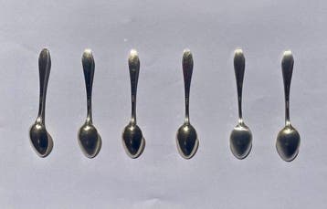 k. Bertsch - Wilhelm Binder - Koffielepel (6) - .800 zilver, Antiek en Kunst