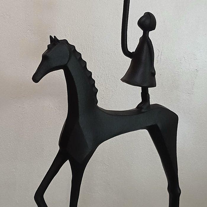 sculptuur, The dream girl - 40.5 cm - Bron, Marmer, Antiquités & Art, Curiosités & Brocante