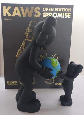 Kaws (1974) - KAWS THE PROMISE - Black No Reserve, Antiquités & Art, Art | Peinture | Moderne