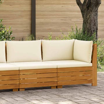 vidaXL Tuin loungeset met kussen 2 Stuk Bruin Massief Acacia, Verzenden, Nieuw