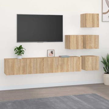 vidaXL Tv-wandmeubel bewerkt hout sonoma eikenkleurig, Verzenden