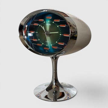 Klok - Rhythm Pedestal Space Age Plastic, Staal - 1960-1970