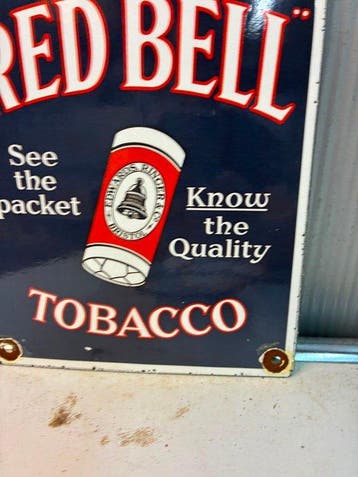Red Bell Tobacco – Tabaksreclame – Emaille Reclamebord -