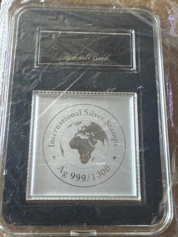 Wereld. Silberbriefmarke (999) Springbock (Zonder