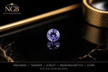 Natural Tanzanite Round Brilliant Cut 0.035 ct – 2.0 mm | Ge, Handtassen en Accessoires, Overige Accessoires, Verzenden, Nieuw