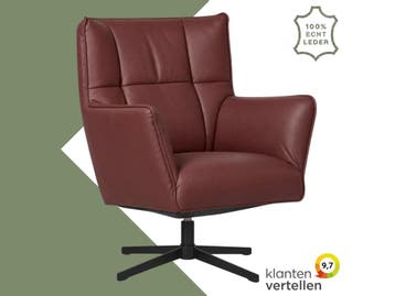 Leren draaifauteuil Lovely - Massif Rubino (donkerrood), Ophalen of Verzenden