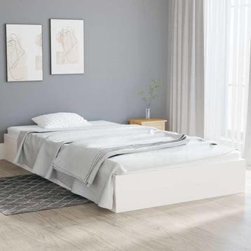 vidaXL Bedframe massief hout wit 100x200 cm, Huis en Inrichting, Verzenden, Nieuw