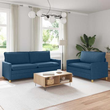 vidaXL bank / zetelstel 2 st Blauw Stof, Huis en Inrichting, Zetels | Zetels, Verzenden, Nieuw
