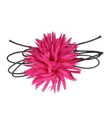 Haarband Bloem - Veter - Striklint - Fuchsia roze