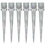 vidaXL Grondpinnen 6 st 14x14x91 cm gegalvaniseerd staal, Verzenden, Nieuw