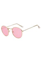 Ronde Bril Round Metal Goud Montuur Rond Roze Glazen Retro Z, Ophalen of Verzenden, Nieuw, Roze