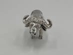 Beeldje, buffel-miniatuur - 3.9 cm - .925 zilver