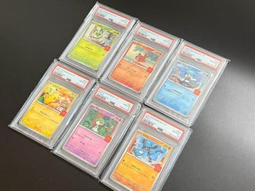 Pokémon - 6 Graded card - Pikachu, Sprigatito Promo card -, Hobby en Vrije tijd, Nieuw