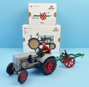 Kovap - Blikwind-up Deutz F2M 315 tractor, ploeg en