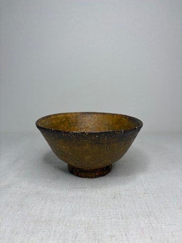 Japanse aardewerk chawan – Irago stijl theebol – diep