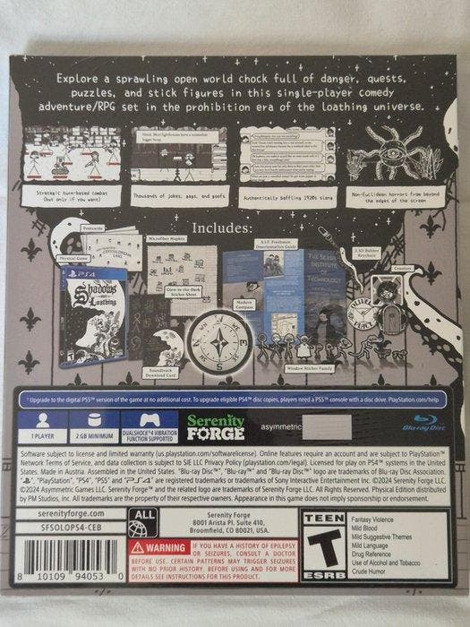 Sony - Playstation 4 (PS4) - Shadows over loathing -, Consoles de jeu & Jeux vidéo, Consoles de jeu | Accessoires Autre