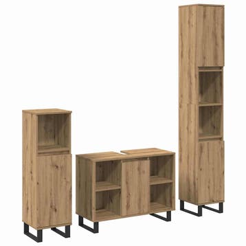 vidaXL Badkamermeubel Set 3 st Bruin 30 x 30 x 180 cm, Huis en Inrichting, Badkamer | Badkamermeubels, Verzenden, Nieuw