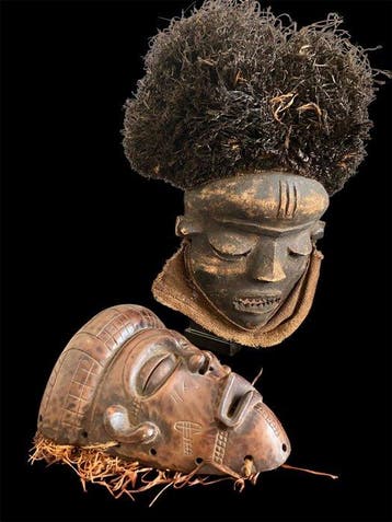 Paar tribale maskers ca. 1950 - DR Congo (Zonder