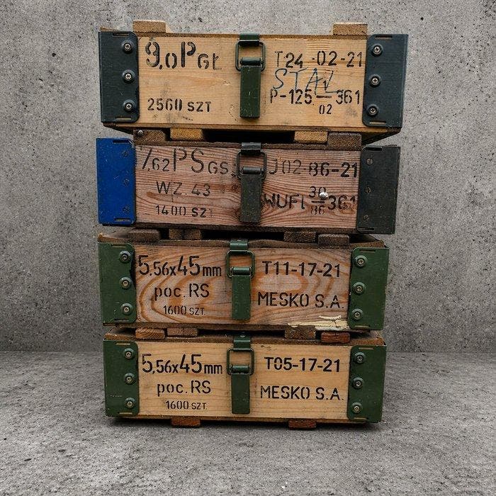 MESKO - Krat (4) - Wz.43 - Hout, Legering - Militaire houten, Antiquités & Art, Antiquités | Assiettes décoratives & Carrelages