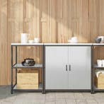 vidaXL Keukenopbergsysteem met plank 2 pcs Zilver Roestvrij, Huis en Inrichting, Verzenden, Nieuw