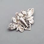 Zilver, Art Nouveau, Cigale + Monnaie du Pape - Broche