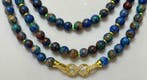 Lange halsketting ( 174 cm) van natuurlijke azurmalachiet