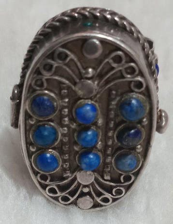 Lapis-lazuli - Argent - Bague tendance - Anneau en