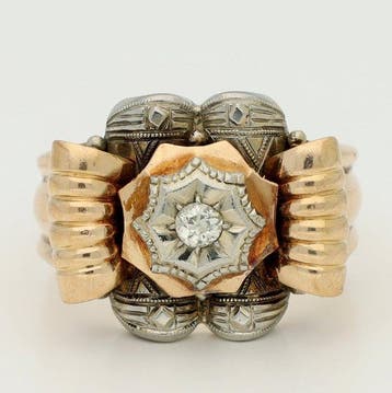 Ring - 18 karaat Roségoud, Witgoud Diamant (Natuurlijk) -, Handtassen en Accessoires, Nieuw