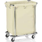 Linnenwagen | RVS/Nylon | Incl. Waszak | Wielen (Geremd) |, Verzenden