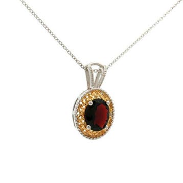 Zonder minimumprijs - Hanger Zilver - 2.50ct. tw. Granaat -