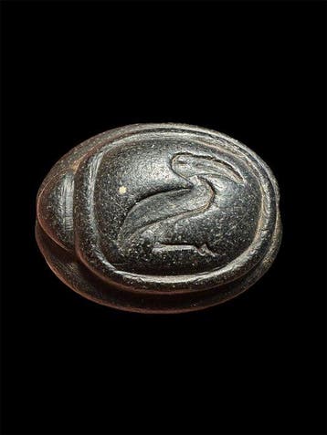 Oud-Egyptisch bitumen Amulet seal - 35 mm