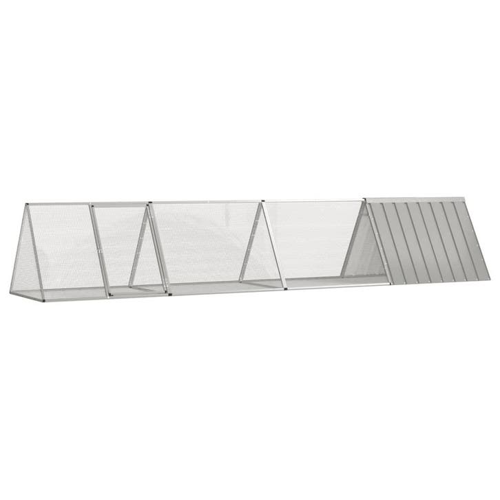 vidaXL Konijnenhok 403,5x80,5x71 cm gegalvaniseerd staal, Dieren en Toebehoren, Knaagdieren en Konijnen | Hokken en Kooien, Nieuw