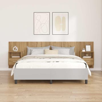 vidaXL Hoofdeinde Met Kast 3 st Artisan Eiken Bewerkt hout, Huis en Inrichting, Verzenden, Nieuw
