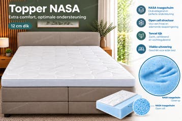 TENCEL® Luxe NASA - topper - 12 cm drukverlagend - 80/220, Maison & Meubles