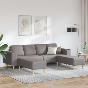 vidaXL Woonkamerbank / zetel 3 st Taupe Polyester, Verzenden