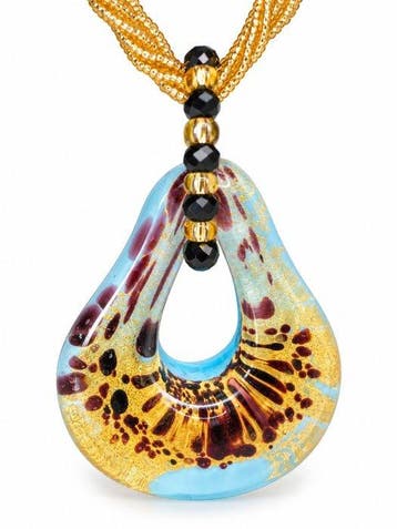 24 karaat - Murano-glas, Geel goud - Ketting met hanger -