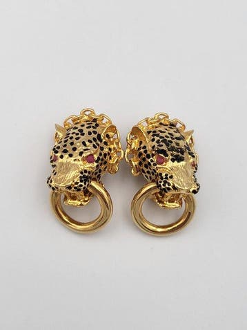Franklin Mint - Franklin Mint – Oorbellen « Panther Earrings