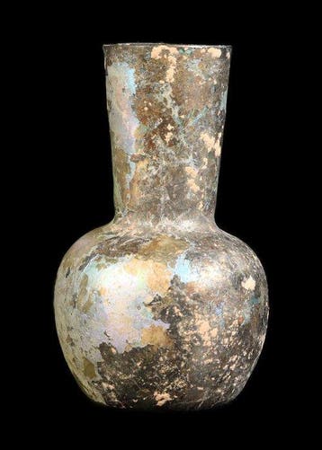 Oud-Romeins Glas Fles met paarse iriserende glans (Zonder