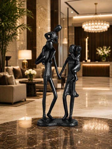 sculptuur, Family Love Sculpture with Children Modern Symbol