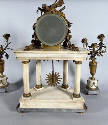 Pendule - Marmer, Brons - 1750-1800