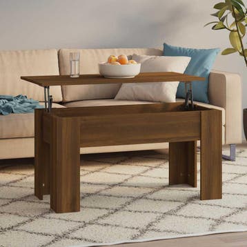 vidaXL Salontafel 101x49x52 cm bewerkt hout bruin eikenkleur, Verzenden, Nieuw