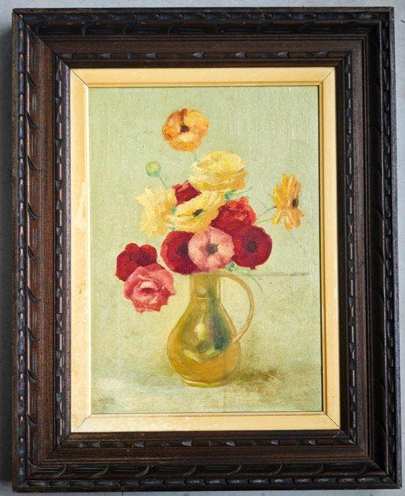Zacarías Cerezo Ortín (1951) - Jarrón con flores, Antiquités & Art, Art | Peinture | Classique