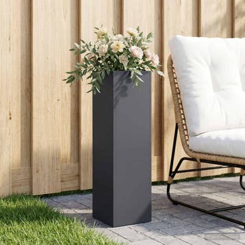 vidaXL Plantenbak Antraciet 20 x 20 x 75 cm Koudgewalst, Tuin en Terras, Bloempotten, Verzenden, Nieuw