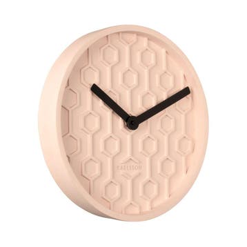Karlsson Wandklok Honeycomb roze | Retourdeal 24% korting, Verzenden, Nieuw