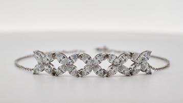 Zonder minimumprijs - Armband - 14 karaat Witgoud - 2.01ct.