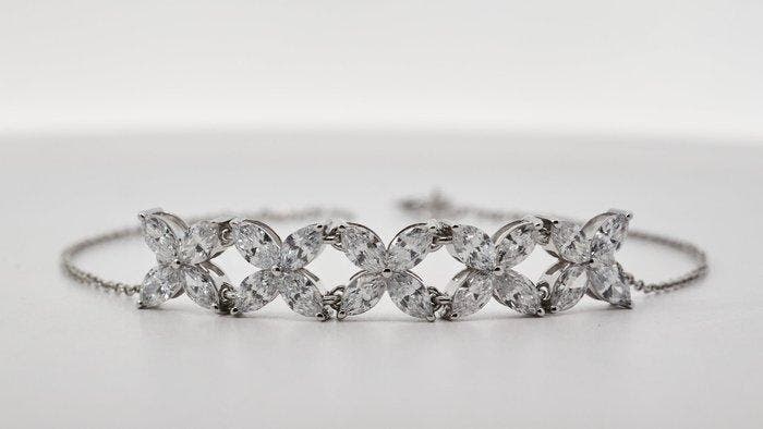 Zonder minimumprijs - Armband - 14 karaat Witgoud - 2.01ct., Handtassen en Accessoires, Armbanden