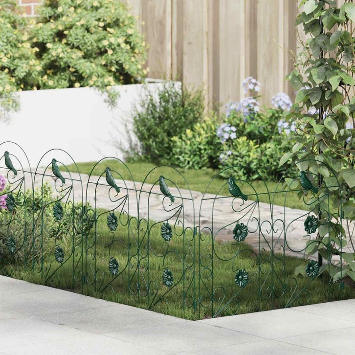 vidaXL Tuinhek 5 pcs Groen Staal, Tuin en Terras, Bielzen en Borduren, Nieuw, Verzenden