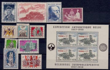 Belgique 1957 - année complète 1957 - OBP 1008/1045 + BL 31