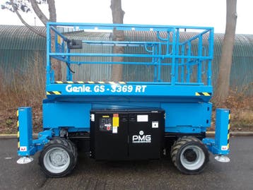 Veiling: Schaarhoogwerker Genie GS-3369RT 11.96m Diesel 2015, Ophalen